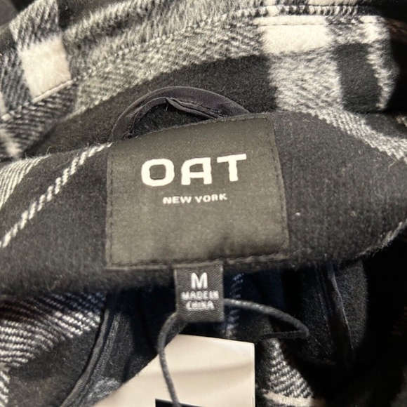 OAT New York Hunter Plaid Wool Blend Vest w/Frayed Edges Black, White Size M - Picture 10 of 14